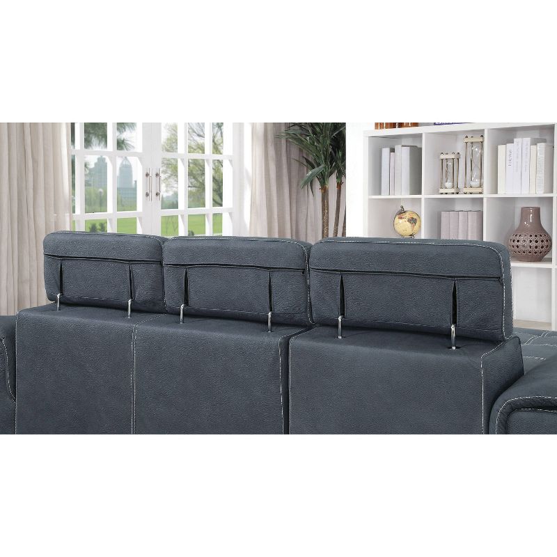 Mendecino L Shaped Sectional Bluish Gray - miBasics