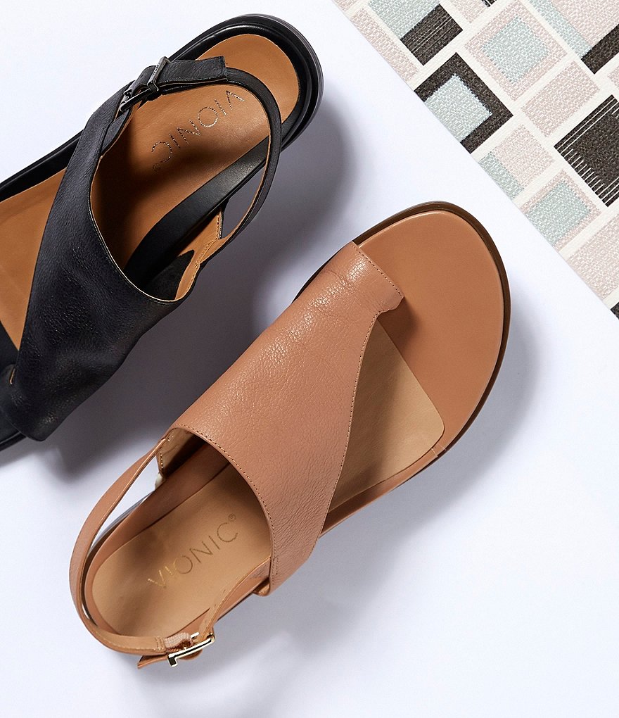 Vionic Ella Leather Thong Sandals