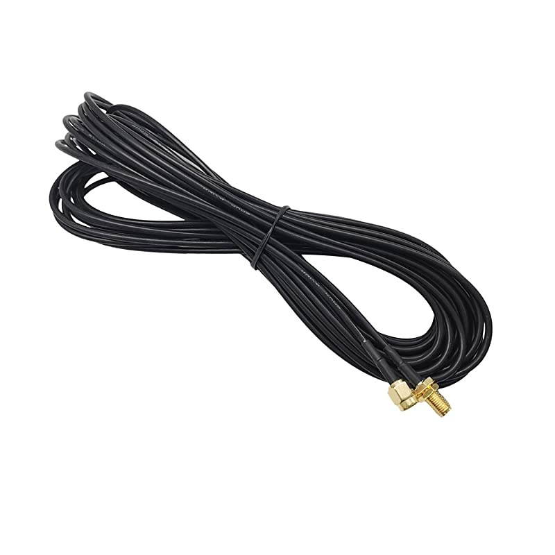 RPSMA Male to Female WiFi Antenna Connector Extension Cable Black 16ft