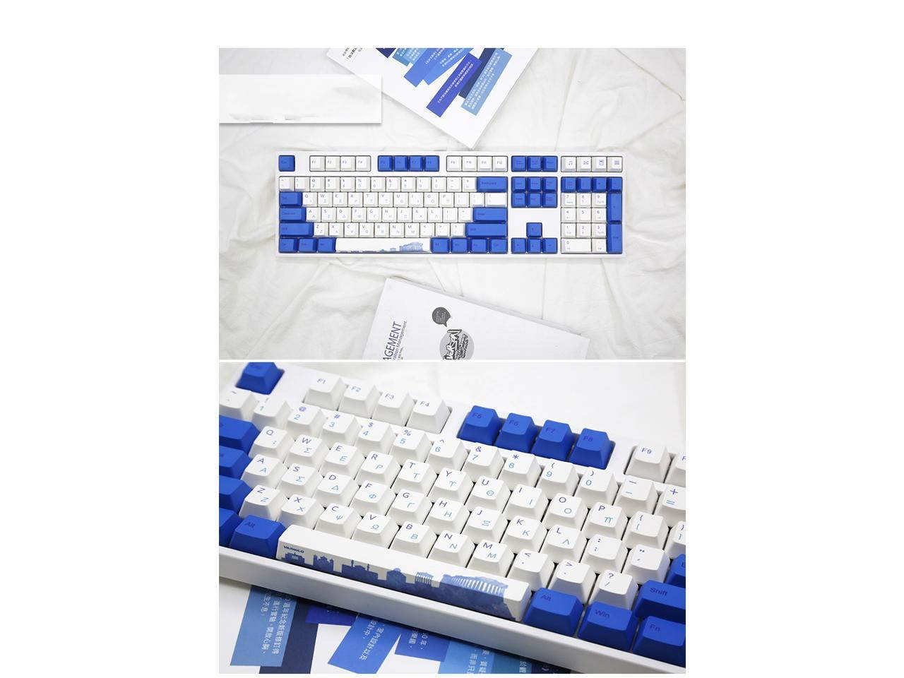 Varmilo Original Height 108Keycaps Set for Mechanical Gaming Keyboard, 1.3mm Thickness-KEYCAPS ONLY( Aegean Sea Theme)