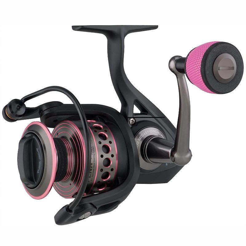 Penn PAS5000 Heavy Duty Lightweight Right and Left Handed Passion Spinning Fishing Reel with Line Capacity Rings for Women, Pink and Black