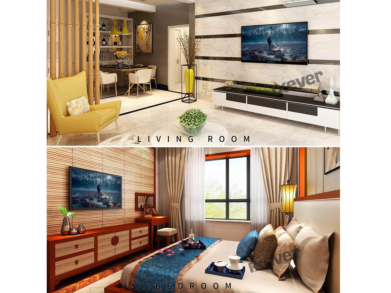 HDMI Splitter 1 in 4 Out V1.4b, iXever Powered HDMI Video Splitter with AC Adapter Duplicate/Mirror Screen Monitor Supports Ultra HD 4Kx2K@30Hz 1080P and 3D Resolutions (1 Input to 4 Outputs)