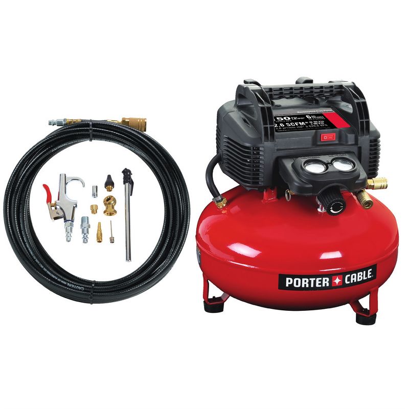 Porter-Cable C2002-WKR 0.8 HP 6 Gallon Oil-Free Pancake Air Compressor