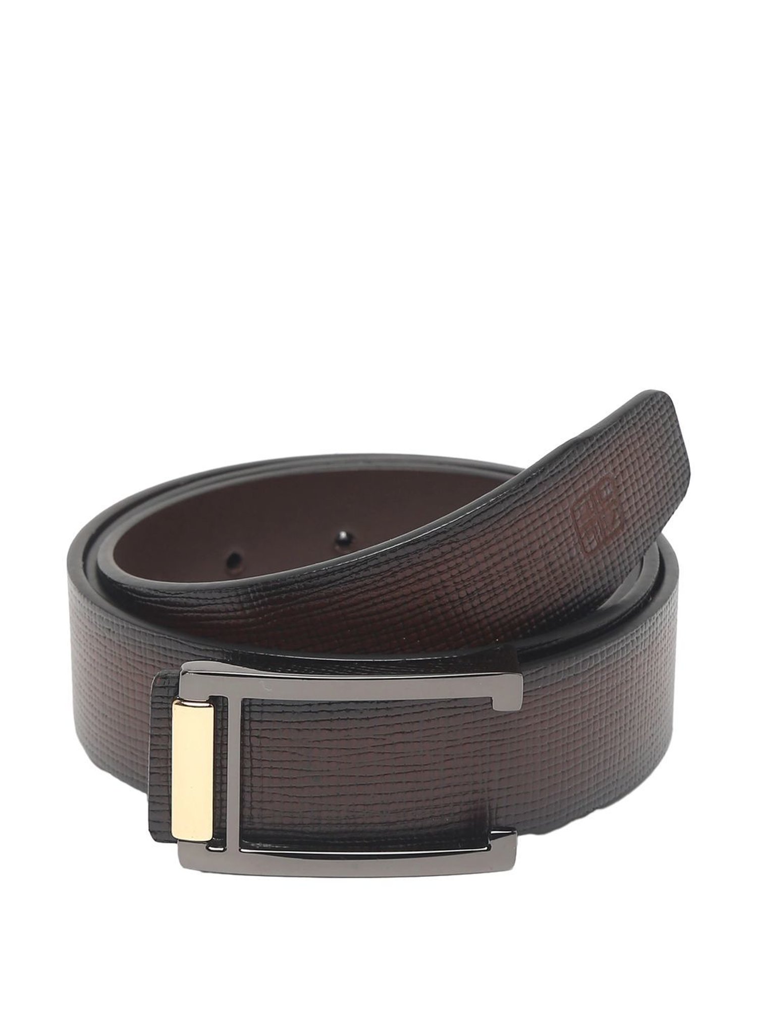 Carlton London Brown Leather Waist Belt For Men