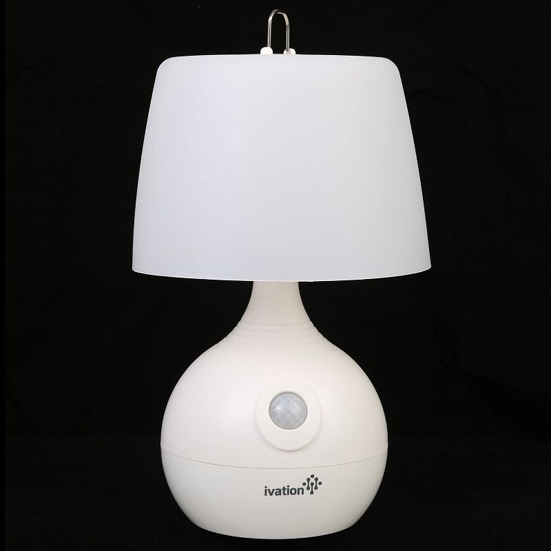 Ivation 12-LED Motion Sensing Small Table Lamp, Dual Color Range, White