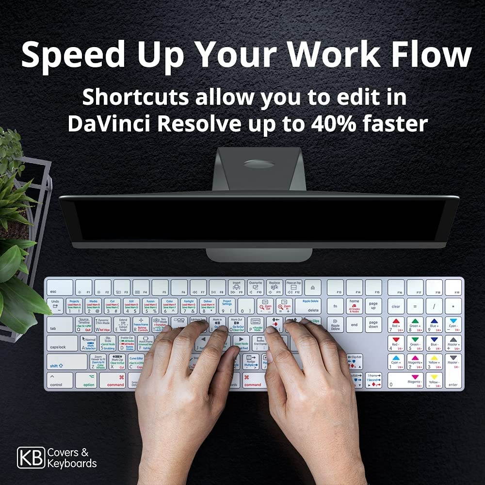 KB Covers Davinci Resolve Keyboard | Editing Keyboard Compatible with macOS & Windows | USB-A