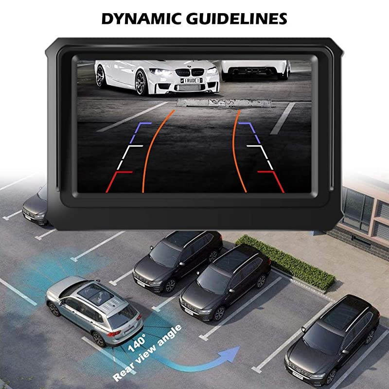 Car Backup Camera  Universal IP69K Waterproof Rear View Camera IR Night Vision with Dynamic Trajectory Guide Line Reverse Camera for Car Pickup Truck SUV RV Van
