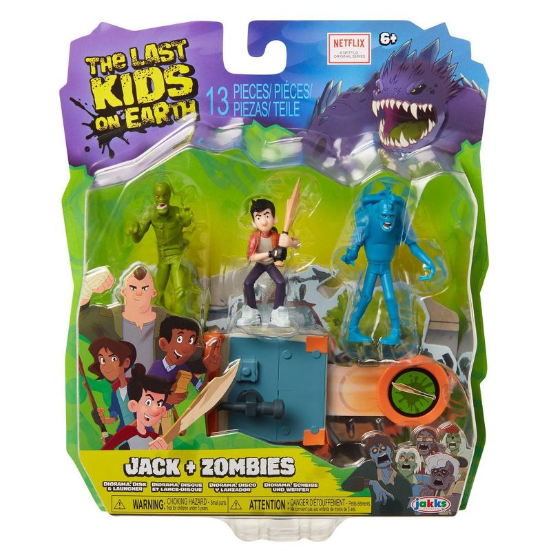 The Last Kids On Earth Jack Action Figure 2.5" - Hero Pack Playset with 2 Zombies & Disk Launcher