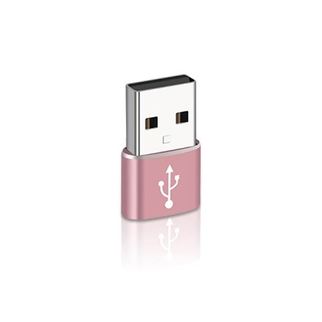 Type-C Female to USB 3.0 Male Adapter Data Transfer Charging OTG Connector for iPhone 12 Pro Max X3 NFC for Samsung Galaxy Note S20 ultra for Mi 10-Rose Gold