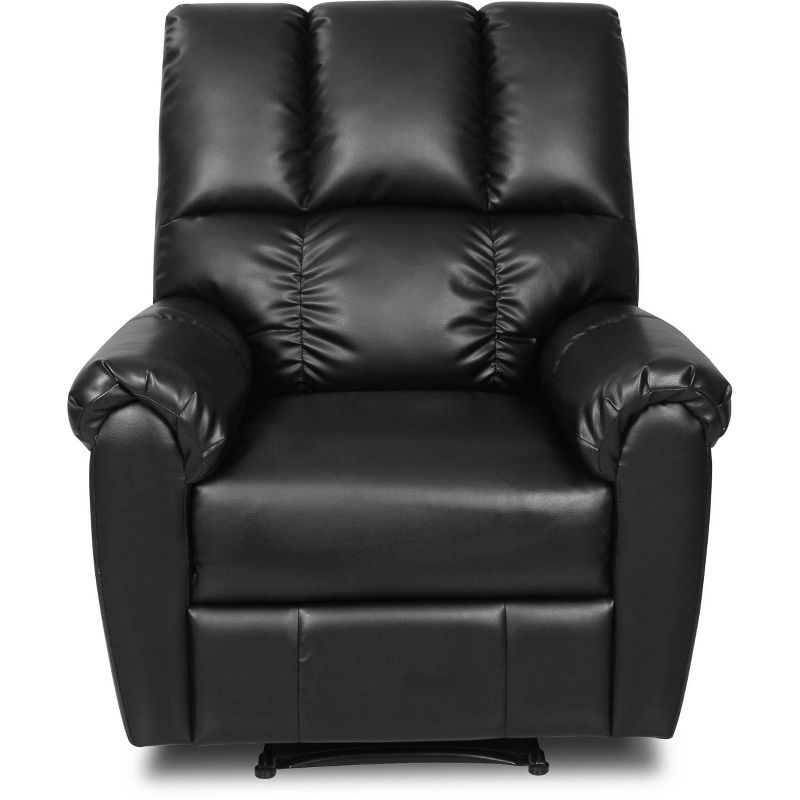Langston Faux Leather Recliner Black - ClickDecor
