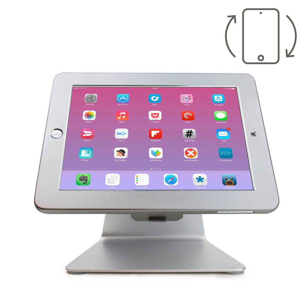 Angel POS iPad Desktop Anti-Theft POS Stand Holder Enclosure with Lock & Key for Retail Kiosk iPad 2 3 4 5/air work with your iPad like iMac