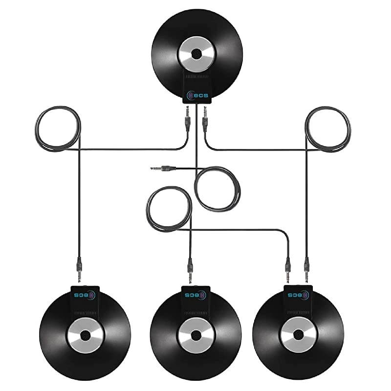 3.5mm 360&deg; Stereo Conference Microphone - Omnidirectional Digital Recording for Meetings, Teleconferencing, Video Conferencing - Daisy Chain Option ((4) 3.5 mm)