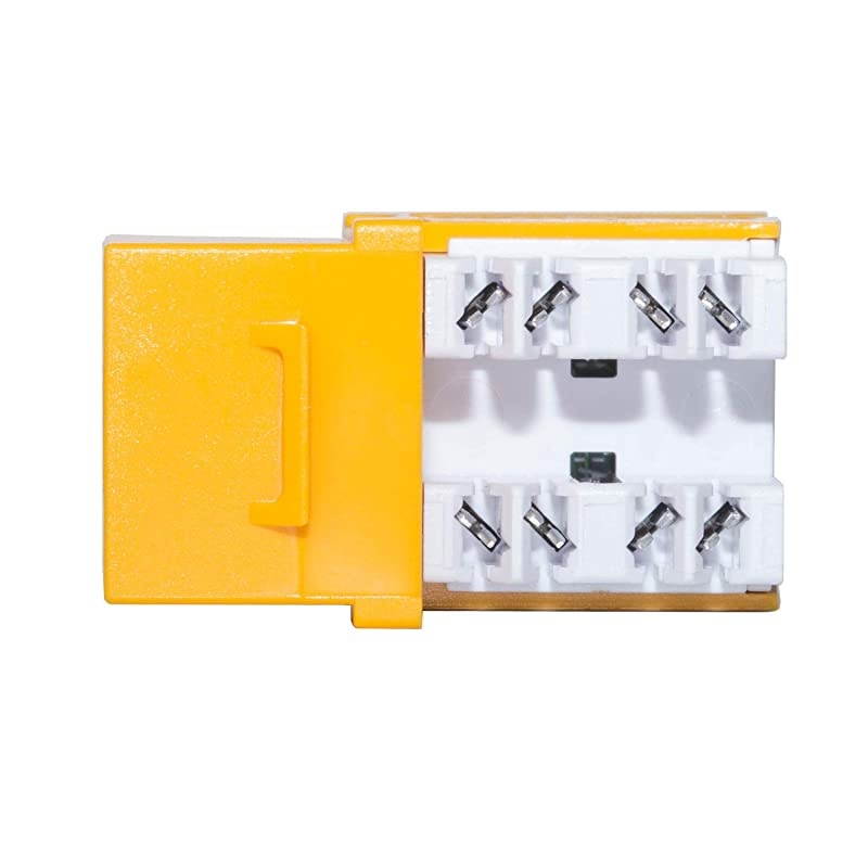 10-Pack RJ45 Cat6 Slim Profile UTP Unshielded Keystone Jack (Yellow)