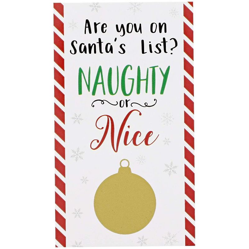 Paper Junkie 60 Pack Holiday Scratch Off Cards Game for Christmas Party (2 x 3.5 In)