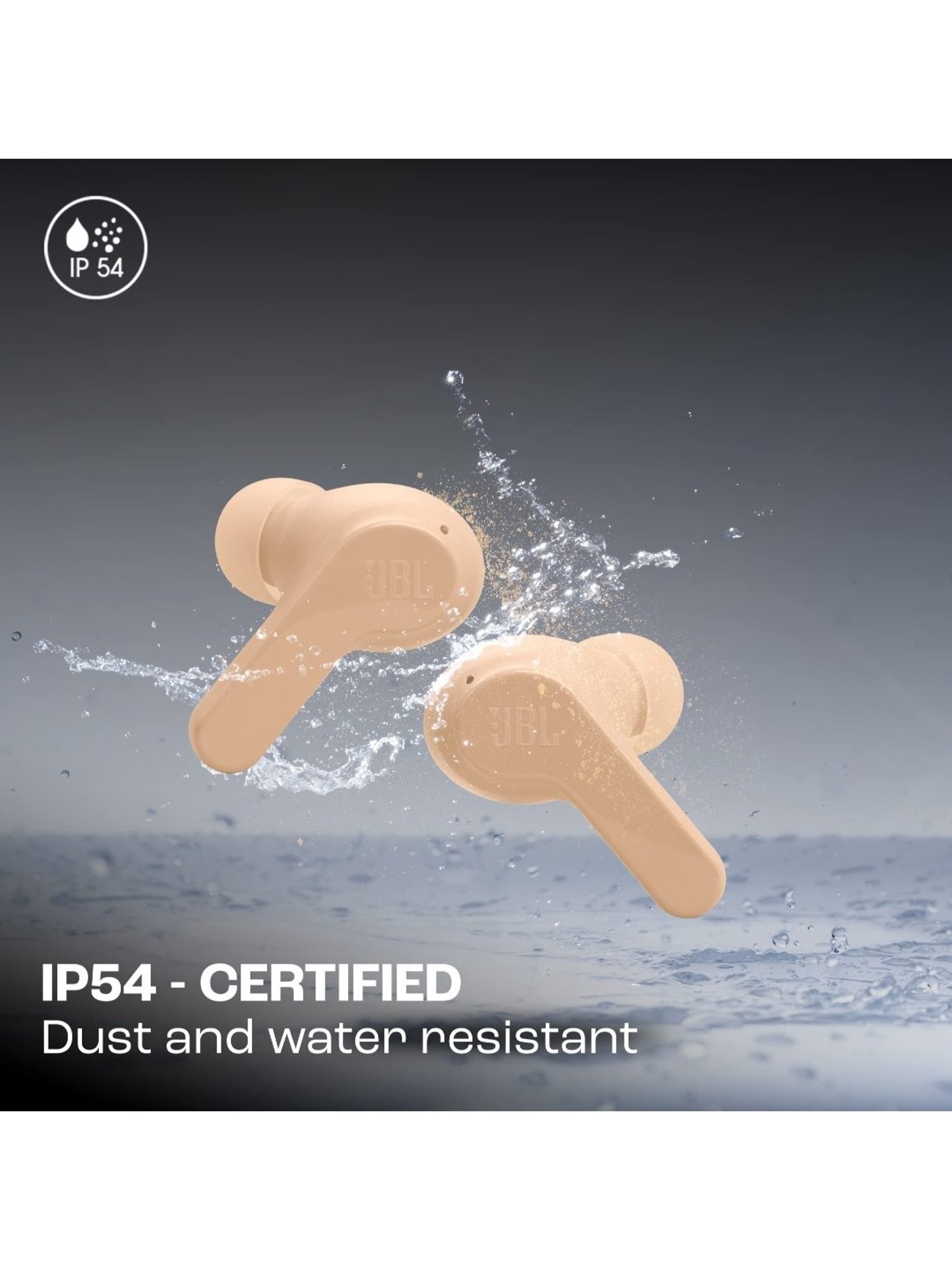 JBL Wave Beam in-Ear  with 32H Battery & Ip54 Water Resistance (Beige, True Wireless)