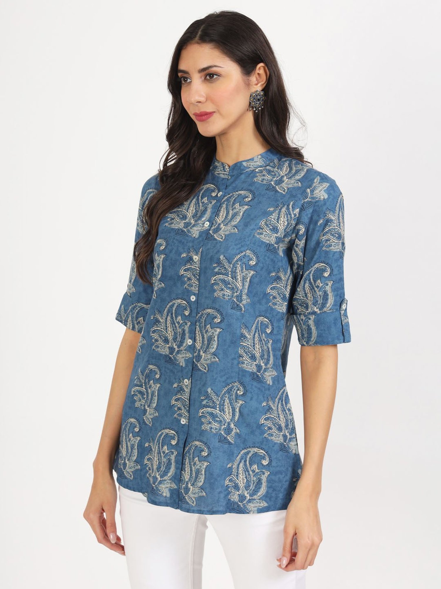 Divena Blue Printed Tunic