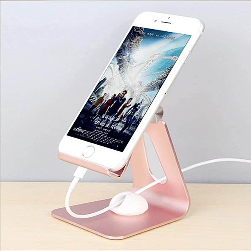 Adjustable Cell Phone Stand  Phone Stand Cradle Dock Holder Aluminum Desktop Stand Compatible With iPhone Xs Max Xr 8 7 6 6s Plus 5s Charging Accessories DeskAll Smart PhoneRose Gold