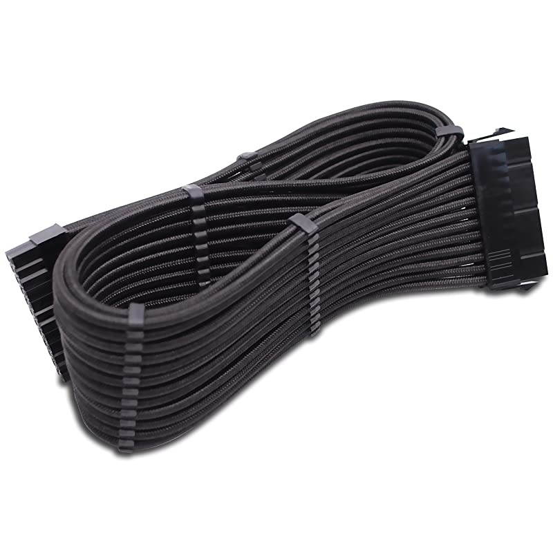 Power Supply Sleeved Cable 24PIN 8PIN 4+4 MB 8PIN 6+2 PCIE Extension Cable Kit 500mm LengthBlack