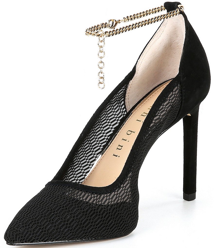 Gianni Bini Sisson Mesh Ankle Chain Pumps