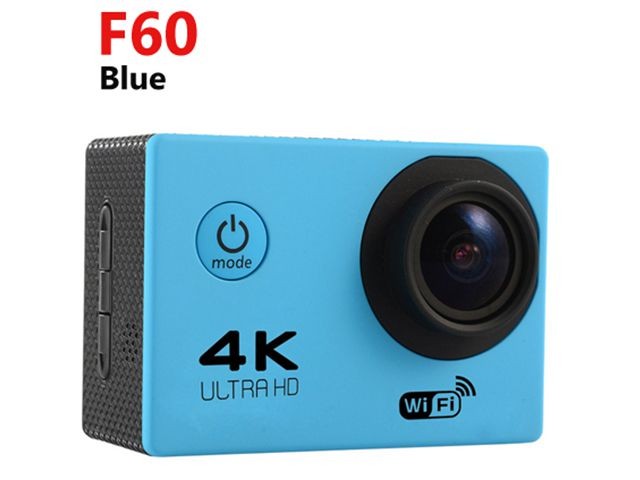 F60 Ultra HD 4K WiFi 1080P Action Camera DV DVR Sport 2.0inch LCD 170 Degrees Lens Waterproof Pro Camera Mini Camcorder Blue Color Photo Cameras