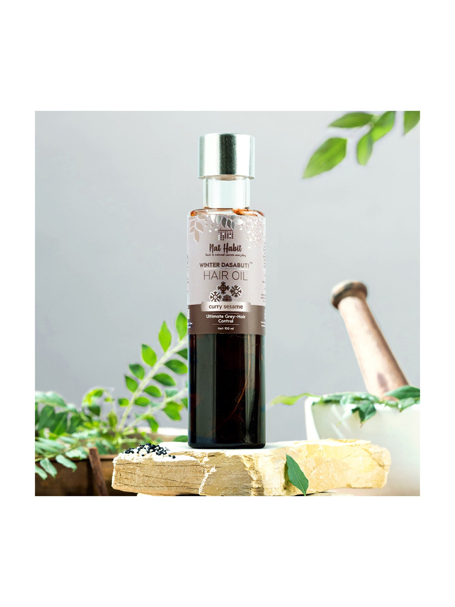 Nat Habit Curry Sesame Grey-Hair Control Winter Dasabuti Hair Oil - 100 ml