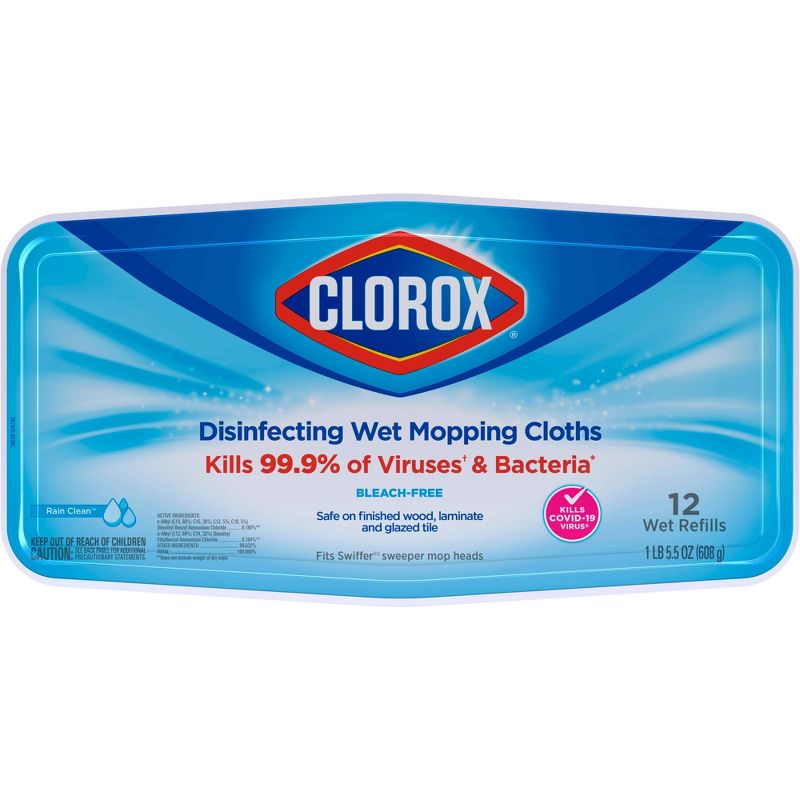Clorox Disinfecting Mopping Cloth - Rain Clean - 12ct