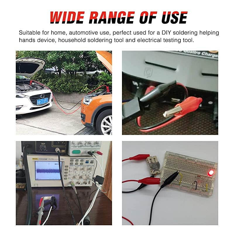 50052R 60Pcs Metal Alligator Clip Clamp Assortment Test Lead Electrical Battery Clamp Connector Alligator Connector Electrical Assortment Charging Clip