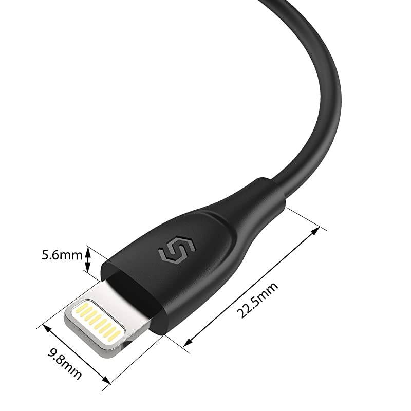 iPhone Charger Lightning Cable - 6ft [Apple Mfi Certified] Ultra-Durable Fast Charging & Syncing Apple Charger Cord for iPhone 11 XS Max XR X 8 Plus 7 Plus 6S 6 Plus Se 5, iPad iPod - Black