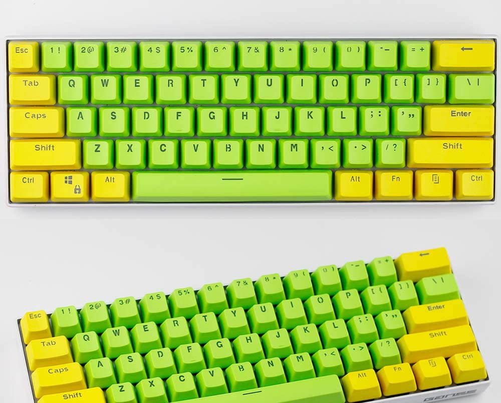 CUUWE 61 PBT Keycaps for 60 Percent Keyboard, Backlit Keycap Set for Mechanical Gaming Keyboard OEM Profile Keycaps with Key Puller for Cherry MX Switches GH60/RK61/GK61/Annie pro 2