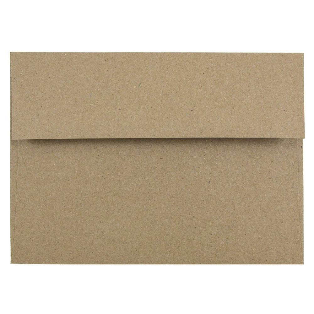 JAM PAPER A7 Premium Invitation Envelopes - 5 1/4 x 7 1/4 - Brown Kraft Paper Bag - 25/Pack