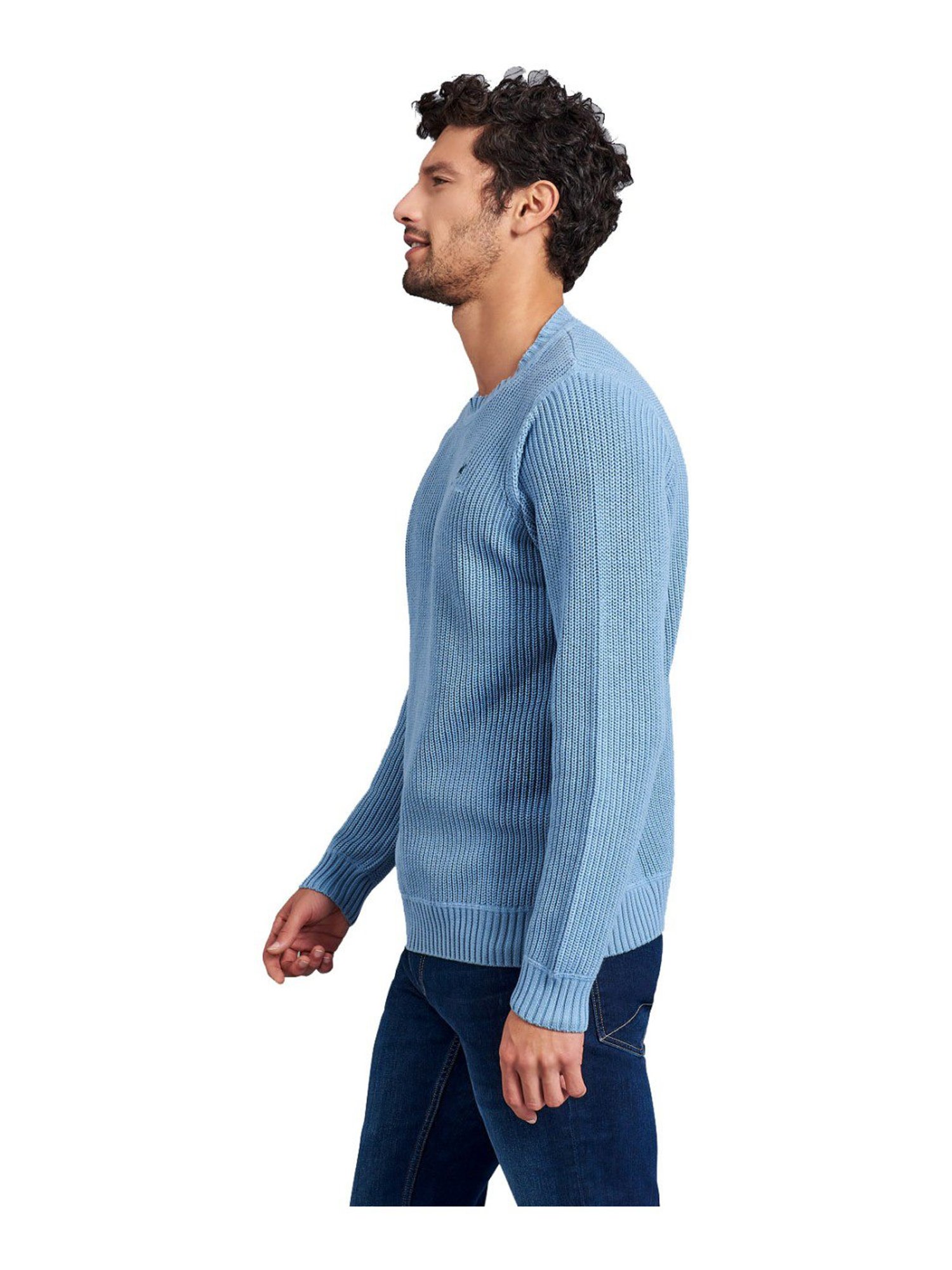 Beverly Hills Polo Club Sky Blue Cotton Regular Fit Sweater
