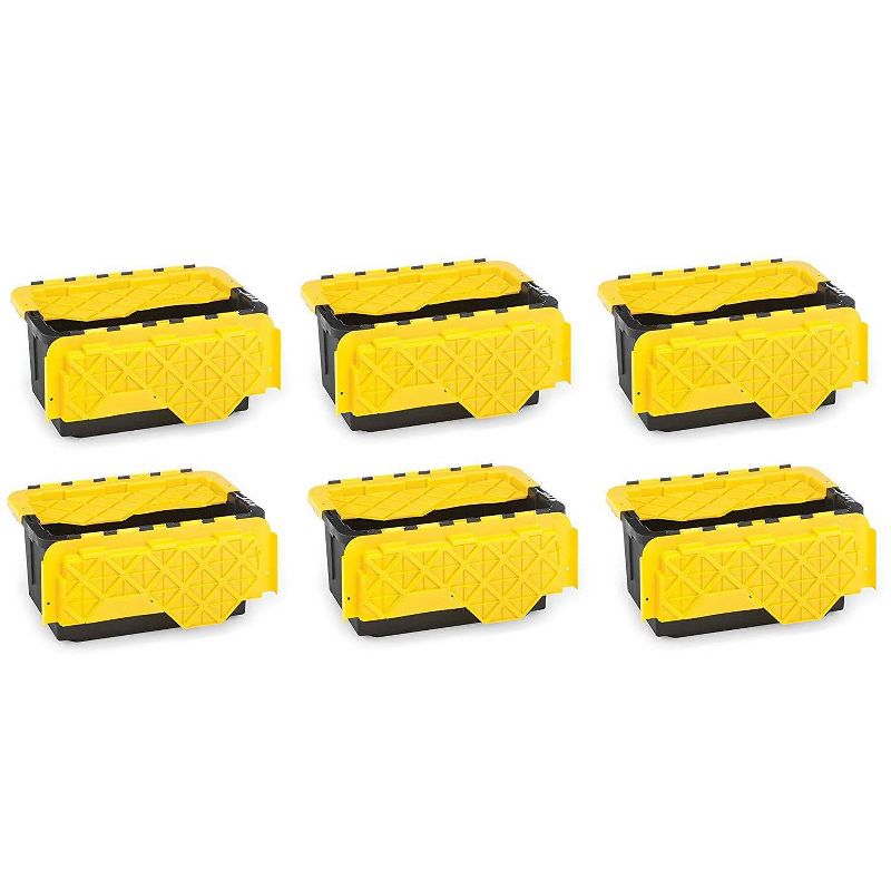 6pk 15gal Durabilt Flip Cover Tough Container - Homz