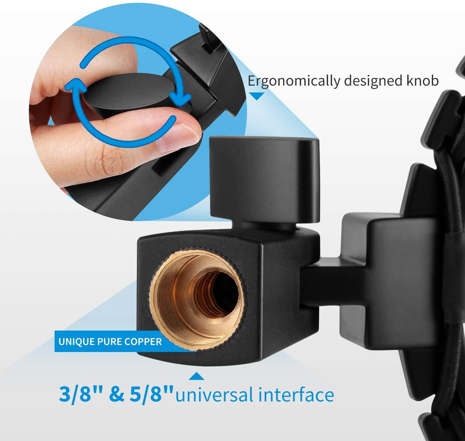 Shock Mount Compatible for Blue Yeti/Yeti Pro/Yeticaster/Yeti X/Snowball iCE Mic and other Large Microphones MMs-7-Black