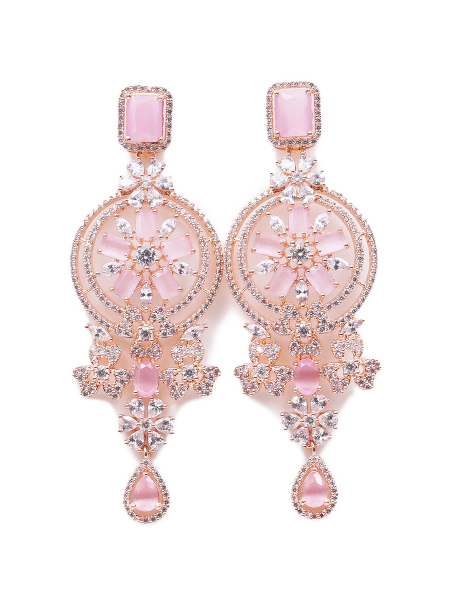 Karatcart Pink Drop Earrings for Women