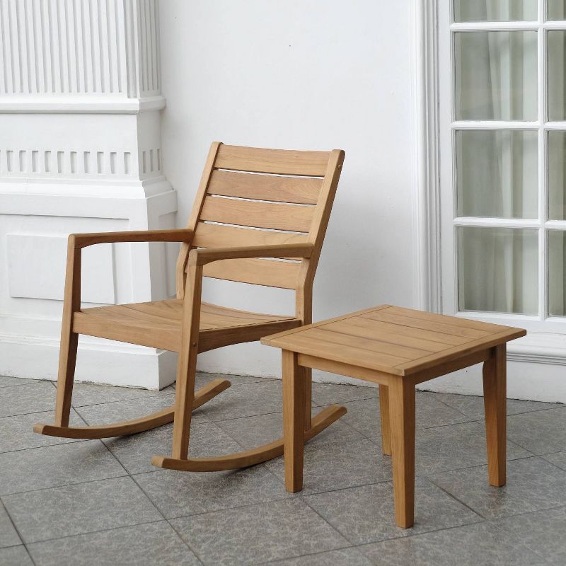 Andrea Outdoor Patio Rocking Chair - Teak - Cambridge Casual