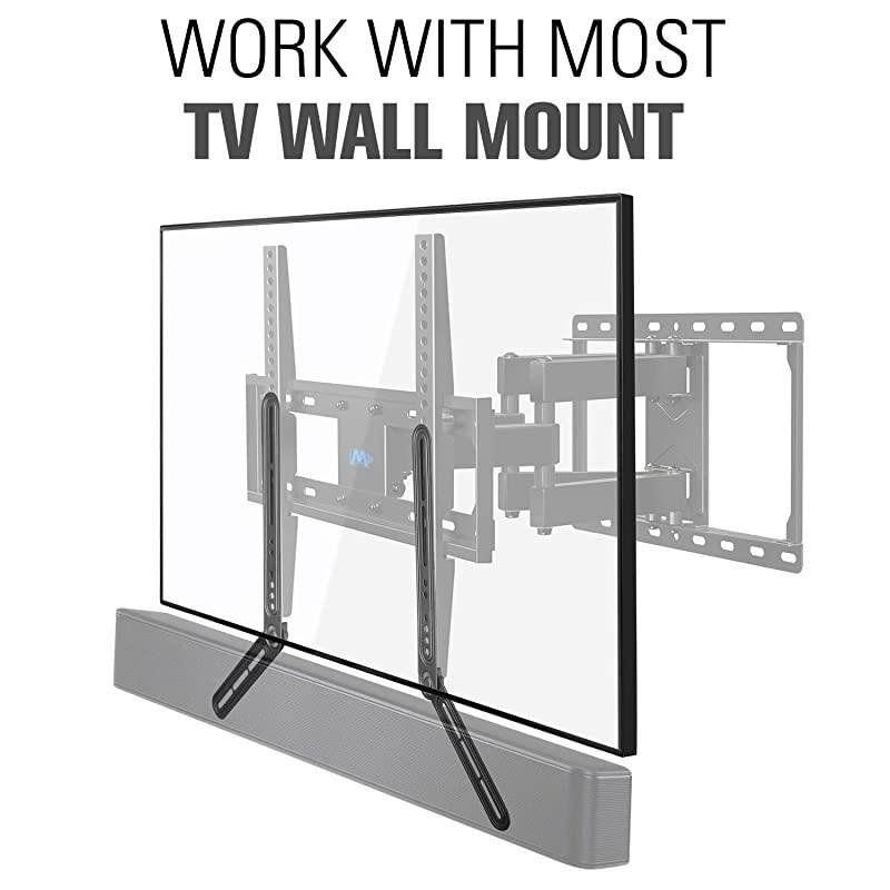 Soundbar Mount Sound Bar TV Bracket for Above or Under TV Fits Most of Sound Bars Up to 22 Lbs with Detachable Long and Short Extension Plates MD5420