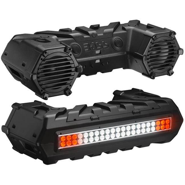 BOSS Audio Systems ATVB95LED All-Terrain Amplified Sound System with 8" Speakers, Dual-Row LED Light Bar & Bluetooth