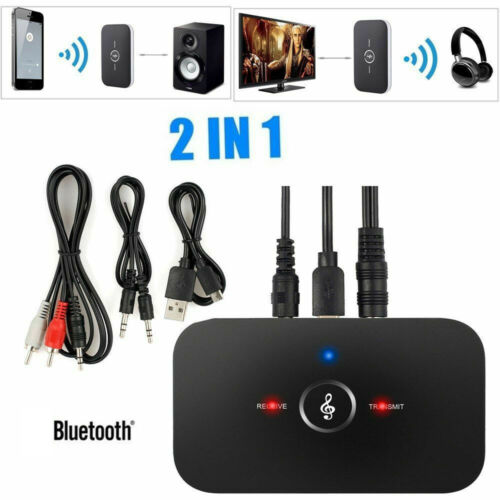 2 in 1 Bluetooth 4.1 Transmitter & Receiver Wireless A2DP Audio Adapter Aux 3.5mm Audio Player for TV/Home Stereo/Smartphone