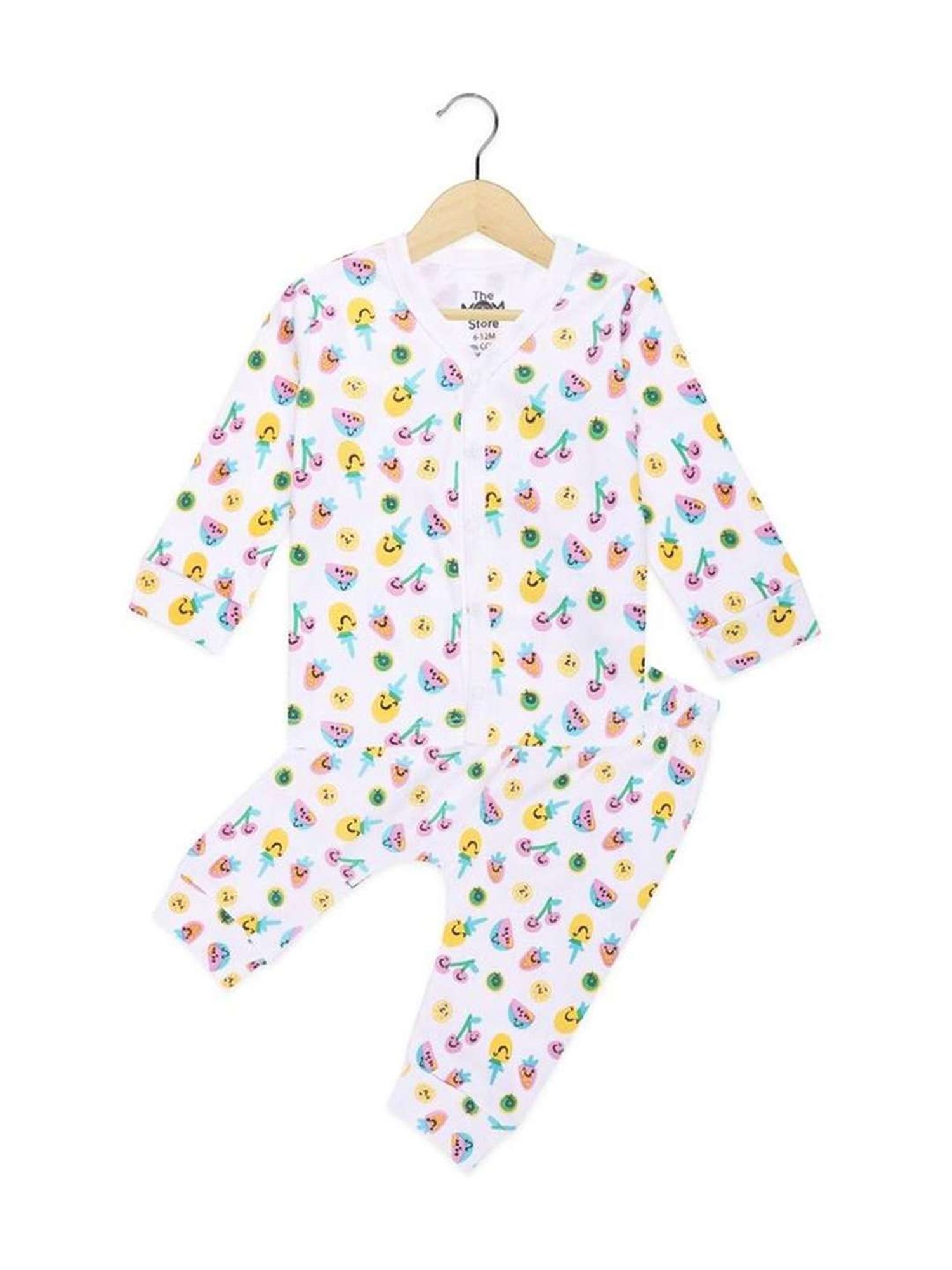 The Mom Store Boys Multicolor Cotton Printed Full Sleeves Top Set