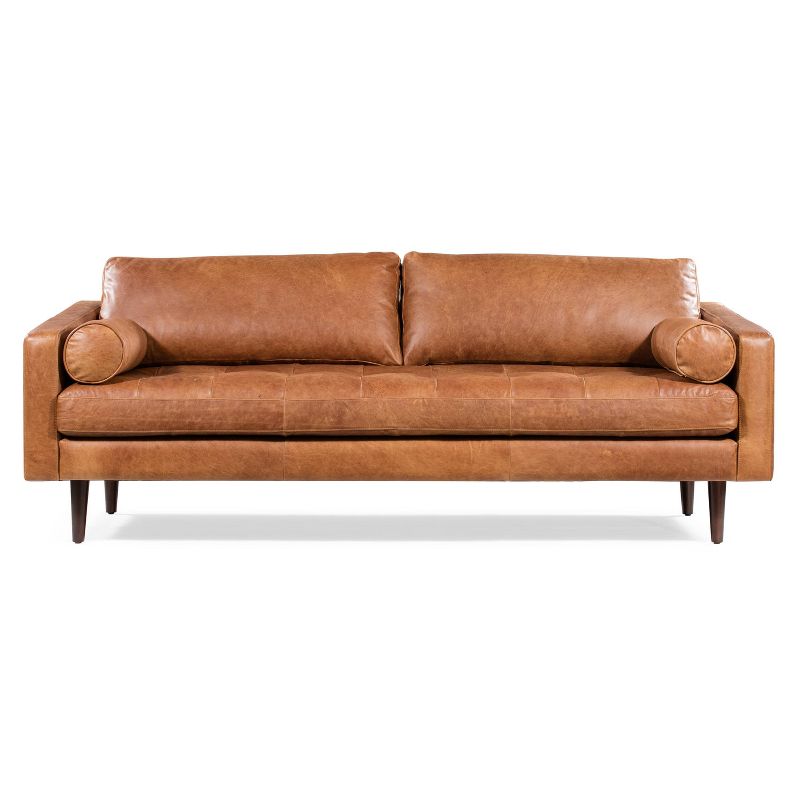 Florence Mid-Century Modern Sofa Cognac Tan - Poly & Bark