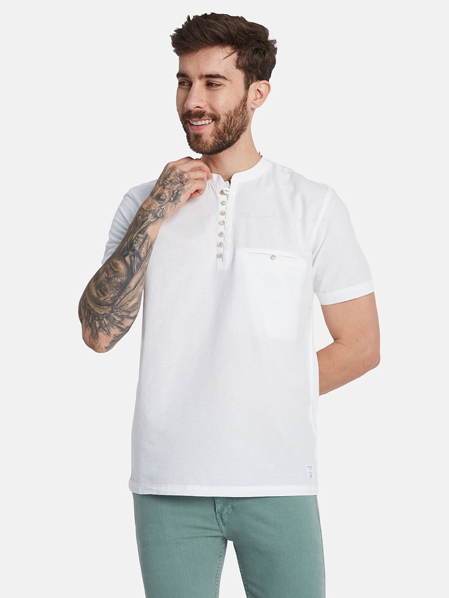 Octave White Cotton Regular Fit T-Shirt