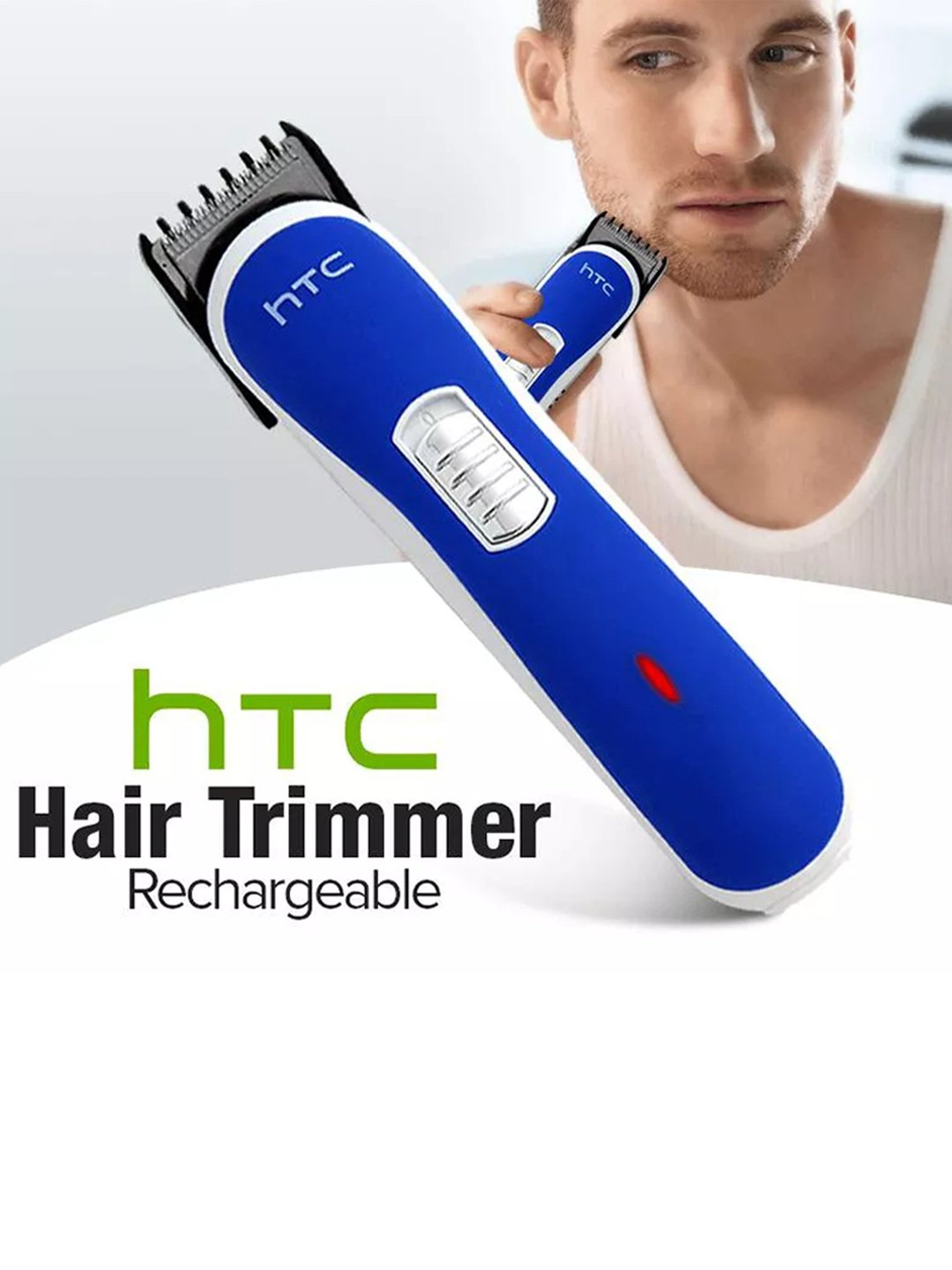 HTC AT 1103 B Rechargable Trimmer with 60 min Runtime (Colour May Vary - Red / Blue)