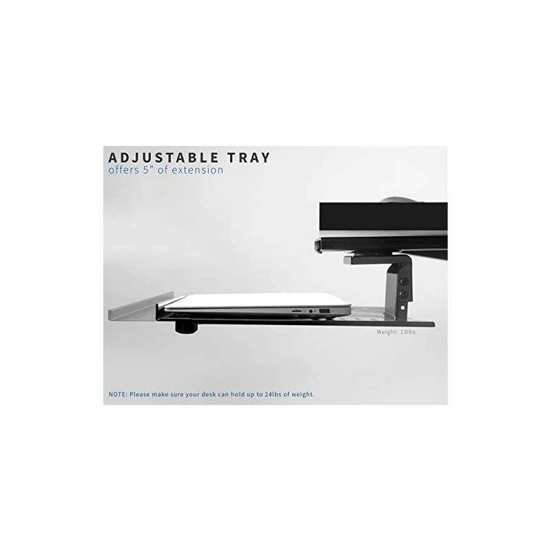 Black Sliding 19 x 6 inch Tray Track Adjustable Platform Mounted Under Desk | Laptop Notebook Holder for Office Desk DESKAC02A