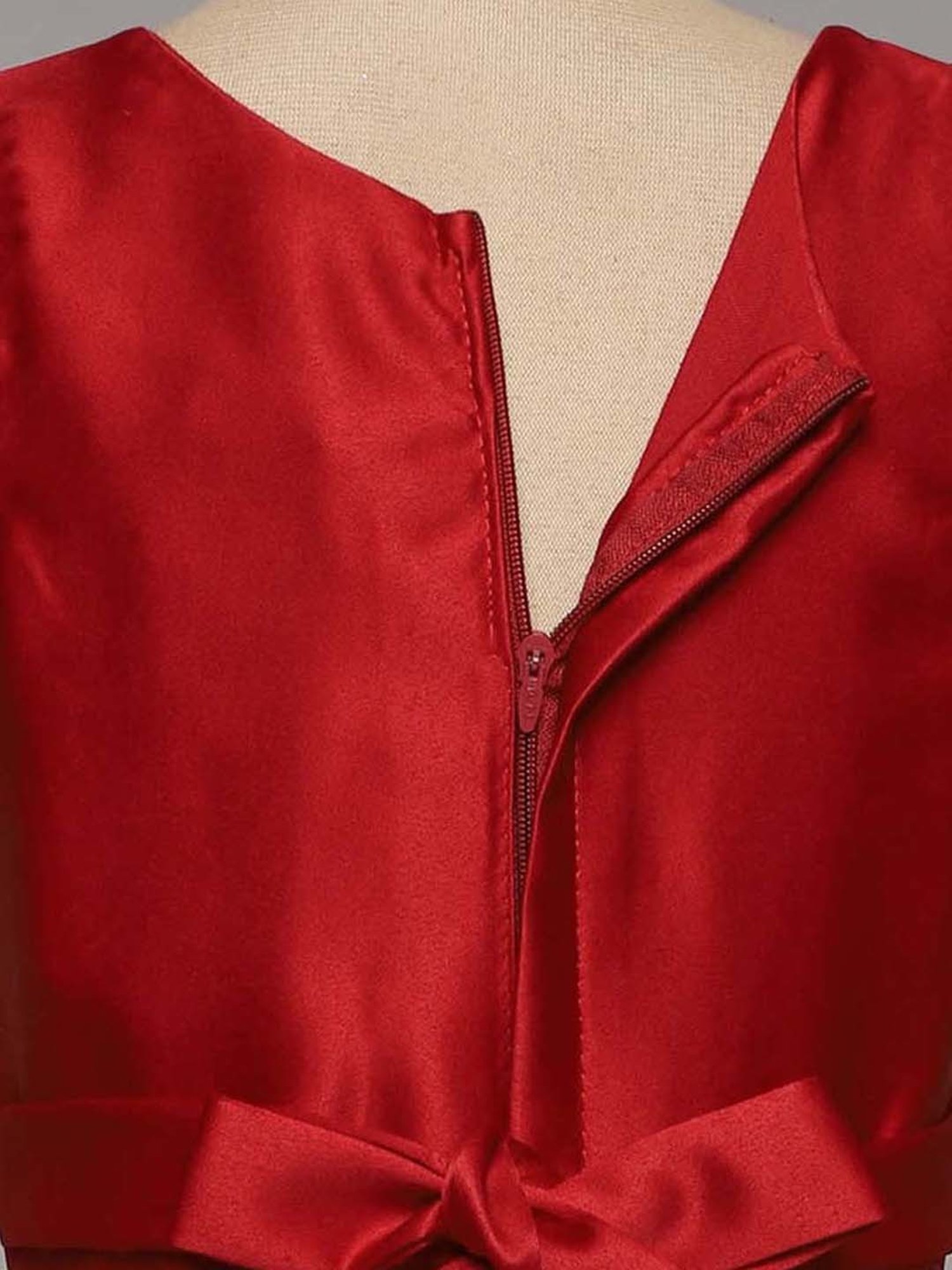 The Magic Wand Kids Red Applique Gown