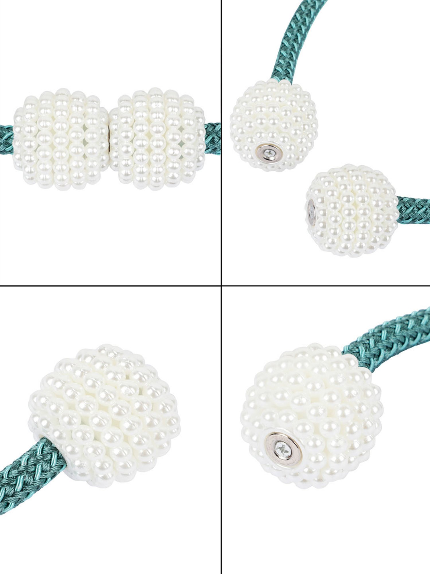 Romee Green Polyester Solid Curtain Tie and Hold Backs