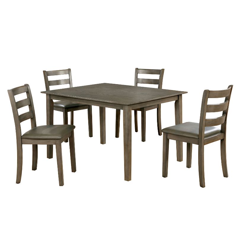 5pc Melham Transitional Wood Dining Table Set Gray - HOMES: Inside + Out
