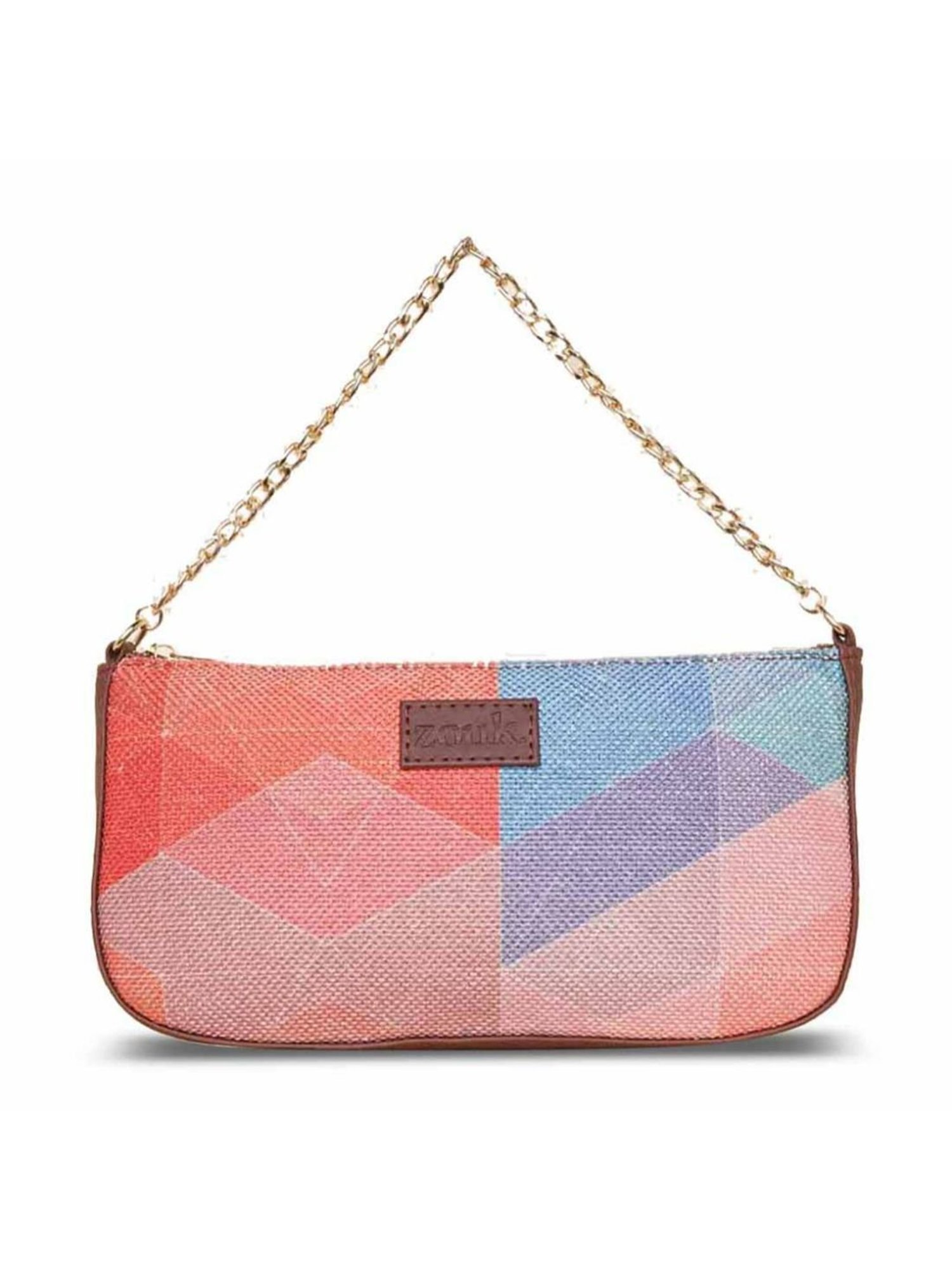 ZOUK Multicolor Geometric Shoulder Bag