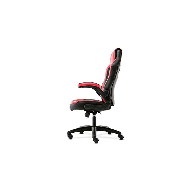 Racing Gaming Computer Chair- Flip-Up Arms, Black and Red Leather (HVST912)