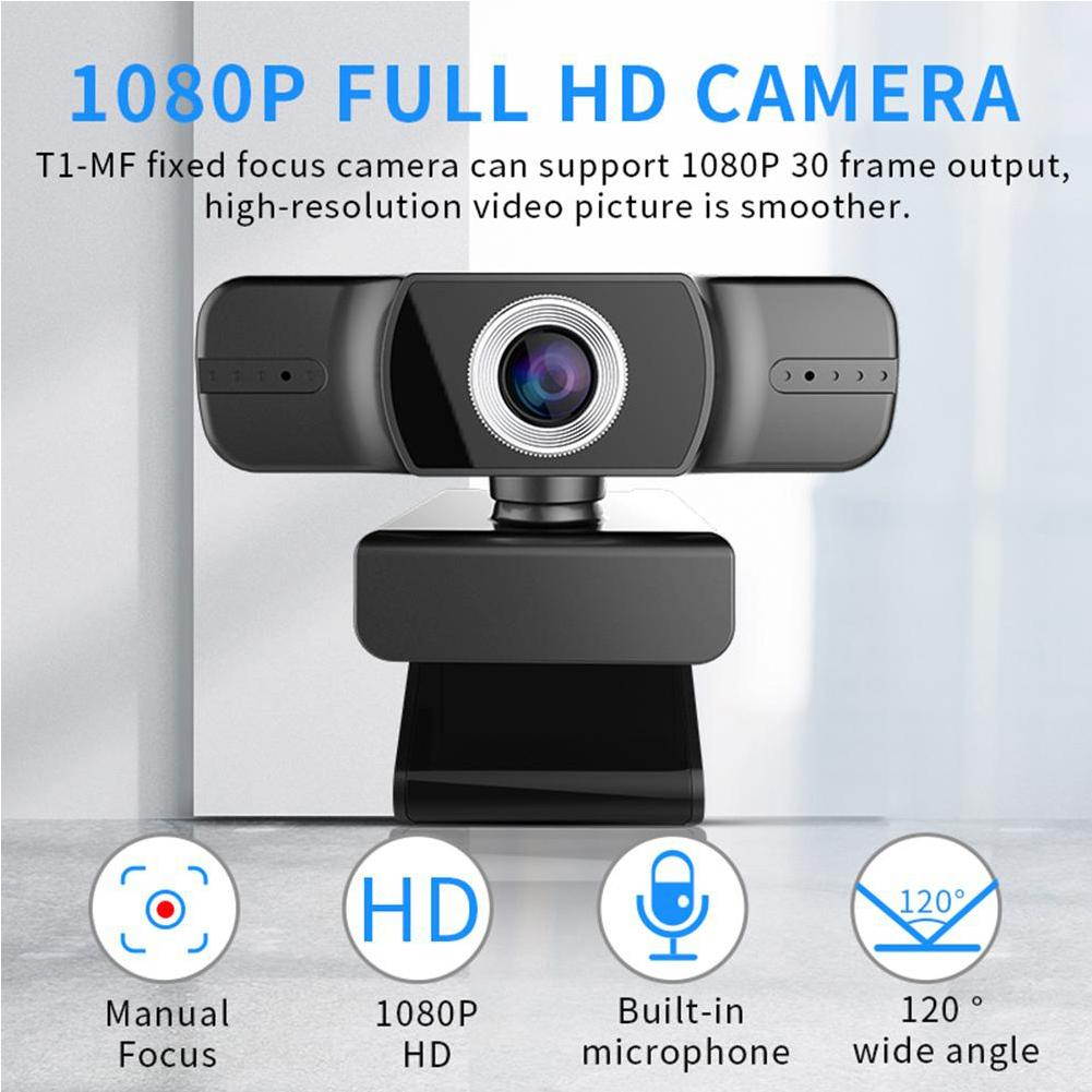 HD 1080P USB Webcam Video Recording With Dual Microphone For PC Computers Home Office Online Lessons Supplies