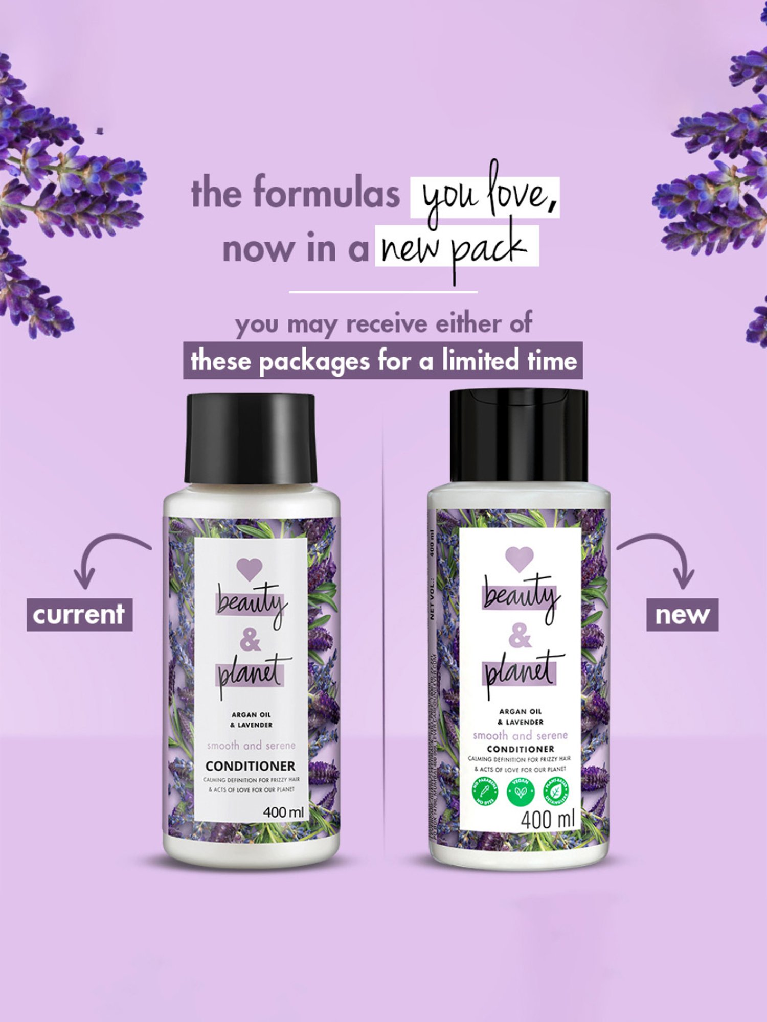 Love Beauty & Planet Argan Oil & Lavender Smooth and Serene Conditioner - 400 ml